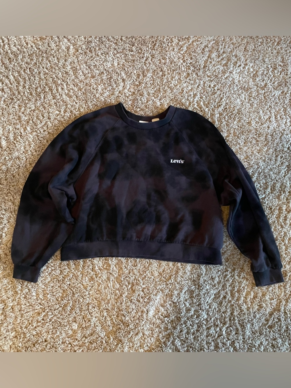 Levi's Black Tie-Dye Crewneck Sweatshirt Size XL